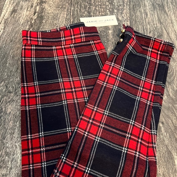 Janie & Jack size 7 girls Tartan button cuff pant new leggings - Picture 4 of 4